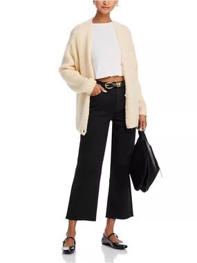 7 For All Mankind Cropped Alexa Wide Leg Jeans High Rise Ankle Raw Hem